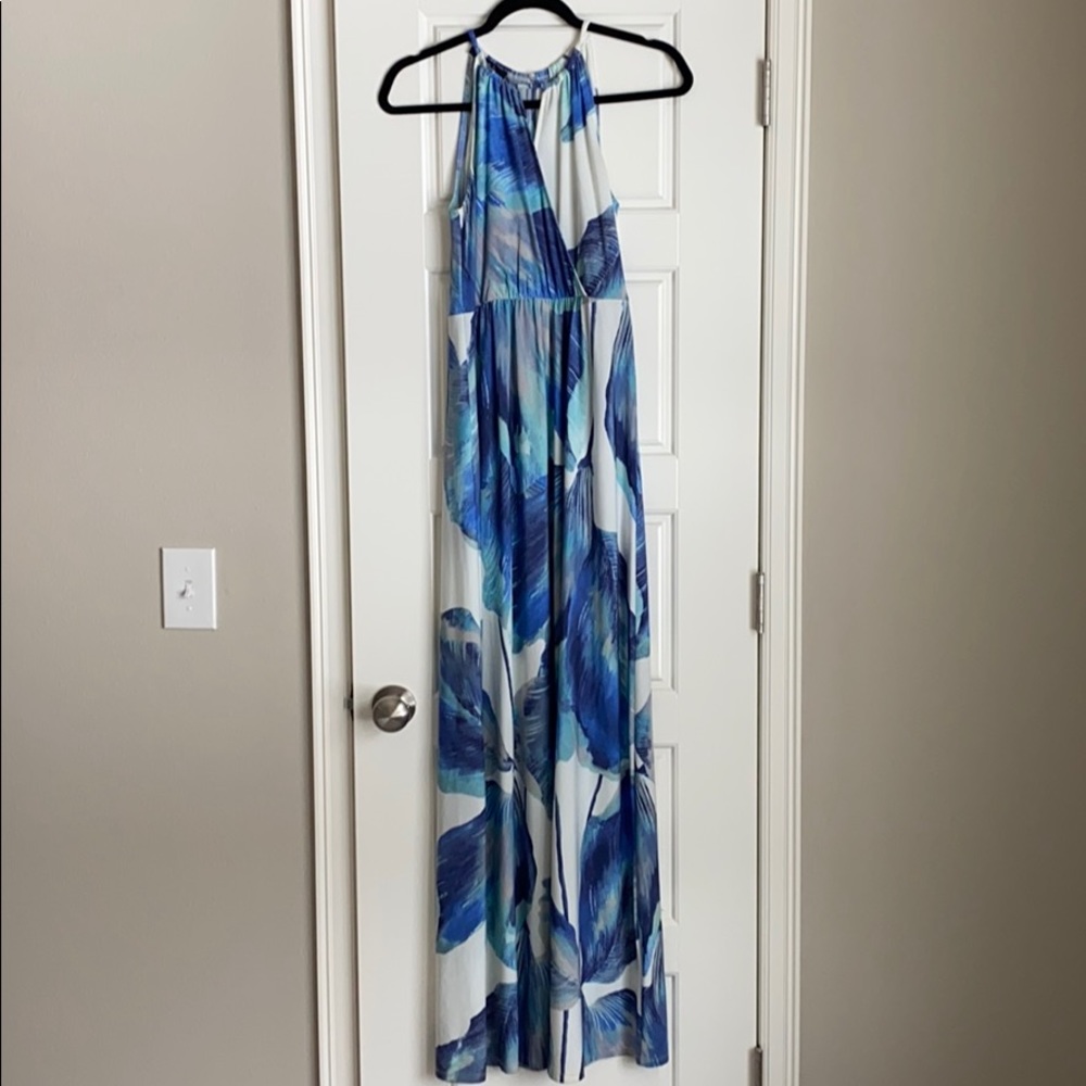 Tropical Blue Maxi Dress